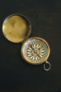 Close up of vintage compass