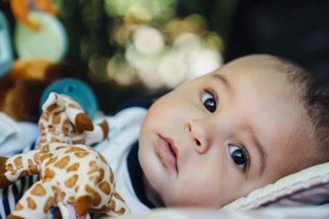 Close up of Mixed Race baby boy