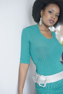 Glamorous mixed race woman