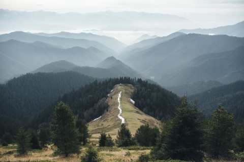Ridge in mountain range