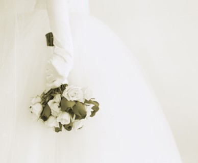 Bride holding a wedding bouquet