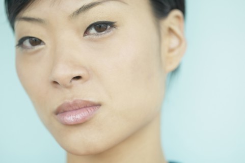 Close up of a young woman's face