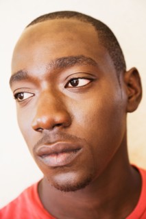 Close up of serious African man