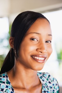 Close up of African woman smiling