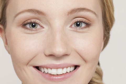 Close up of Caucasian woman's face