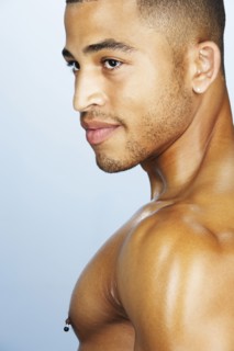 Mixed race man smiling