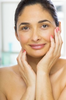 Mixed race woman smiling