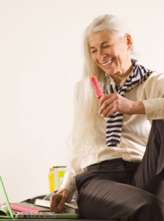 Caucasian woman enjoying popsicle