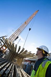 Caucasian worker at construction site