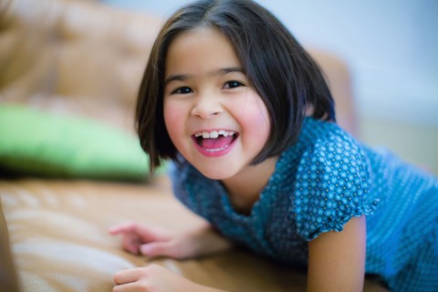 Close up of smiling girl