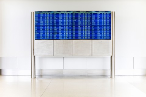 Departure schedule at airport