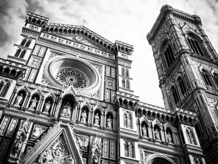 Ornate church tower in Florence