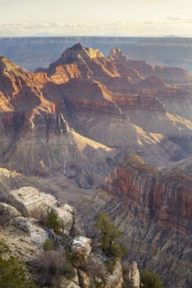 Majestic rock formations in desert landscape