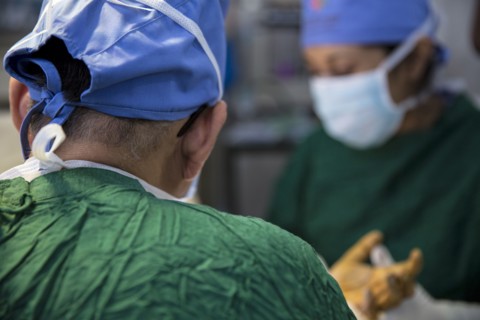 Surgeon working in operating room