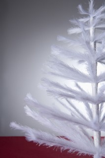 White artificial Christmas tree