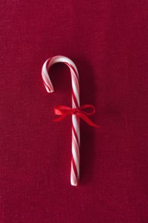 Candy cane with red bow