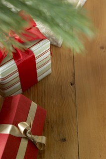 Gifts underneath Christmas tree