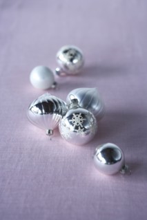 Silver Christmas ornaments