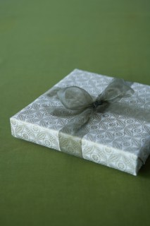 Christmas gift wrapped with bow