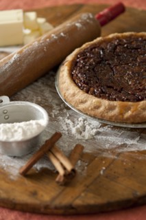 Baking ingredients and pecan pie