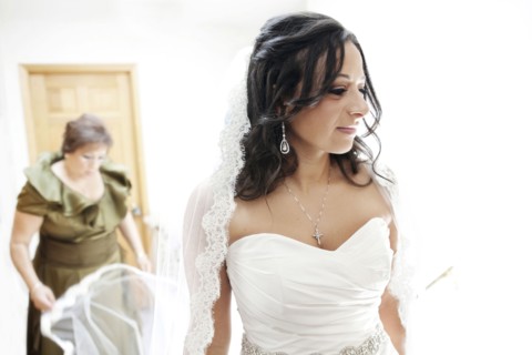 Egyptian bride in wedding dress
