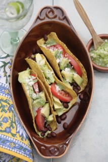 Black bean tacos and avocado