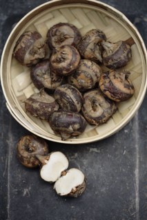 Fresh water chestnuts in basket