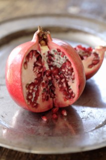 Cut open pomegranate