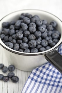 Blueberries in pan