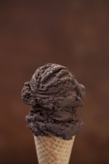 Close up of chocolate ice cream cone