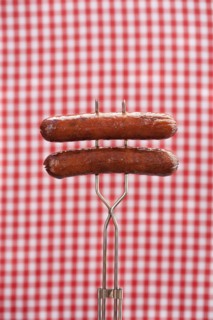 Close up of hot dogs on poker
