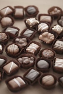 Close up of chocolate truffles