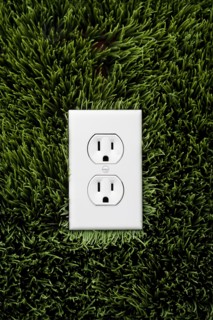 Electric outlet in grass