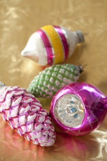 Close up of Christmas ornaments