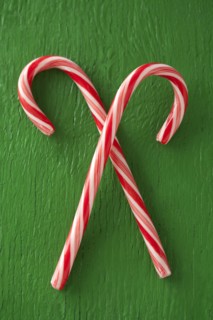 Close up of candy canes