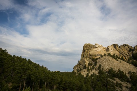 Low angle view of Mount Rushmore National Memorial