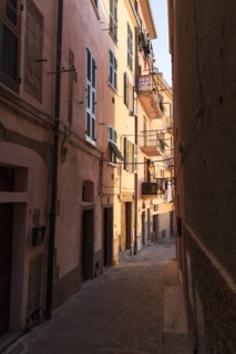 Narrow street between buildings