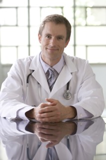 Smiling Caucasian doctor