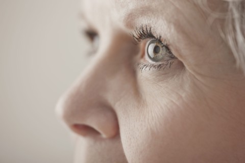 Close up of Caucasian woman's eye