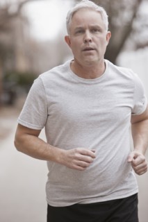 Caucasian man running