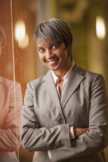 Black businesswoman smiling