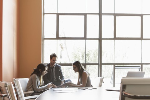 Business people talking in meeting