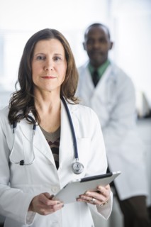 Doctors standing in office