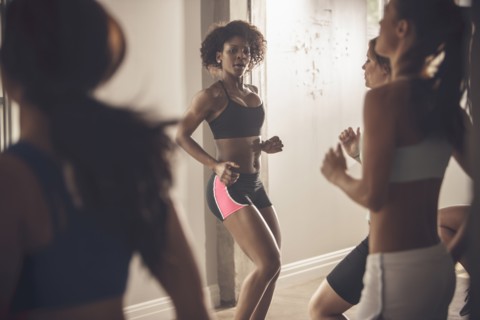 Women working out in exercise class