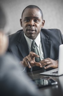 Businessman talking in meeting