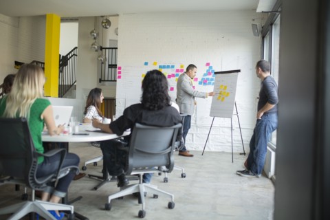 Business people talking in office meeting