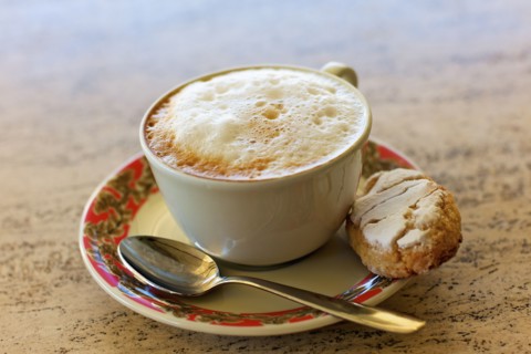 Biscotti and a cup of cappuccino