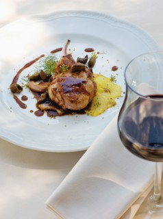 Red wine and Italian chicken cutlet