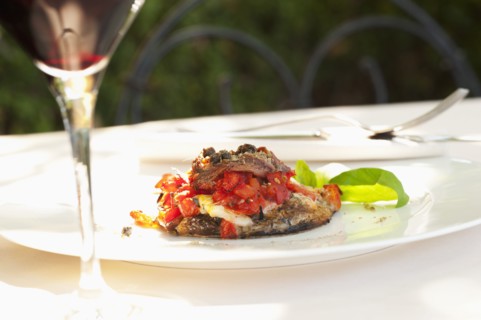 Plate of eggplant entree