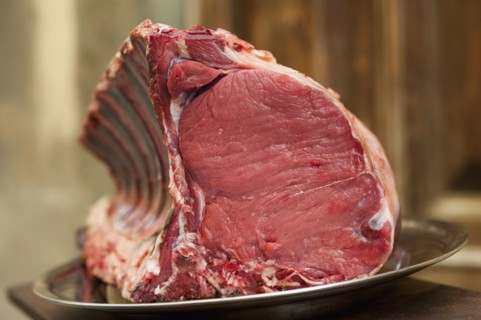 Close up of raw Chiannina beef
